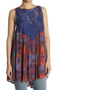 Free People Count Me In Trapeze Tunic-Hot Red-M